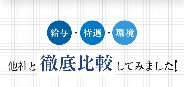 [給与][待遇][環境]他社と徹底比較してみました!